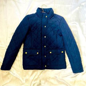 J Crew Womens Navy Blue Quilted Jacket Size Small
